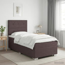 Boxmadras med topmadras Mørk Brun 90 x 190 cm Stof