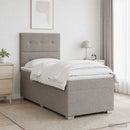 Boxmadras med topmadras Gråbrun 100 x 200 cm Stof