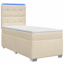 Boxmadras med topmadras Cremefarvet 80 x 200 cm Stof