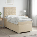 Boxmadras med topmadras Cremefarvet 90 x 200 cm Stof