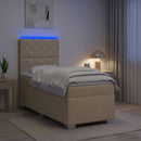 Boxmadras med topmadras Cremefarvet 90 x 190 cm Stof