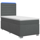 Boxmadras med topmadras Mørkegrå 100 x 200 cm Stof