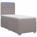 Boxmadras med topmadras Gråbrun 100 x 200 cm Stof