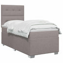 Boxmadras med topmadras Gråbrun 100 x 200 cm Stof