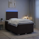 Boxmadras med topmadras Mørk Brun 120 x 200 cm Stof