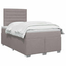 Boxmadras med topmadras Gråbrun 120 x 190 cm Stof