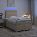 Boxmadras med topmadras Cremefarvet 120 x 190 cm Stof