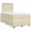 Boxmadras med topmadras Cremefarvet 120 x 190 cm Stof