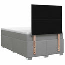 Boxmadras med topmadras Lysegrå 120 x 190 cm Stof