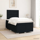 Boxmadras med topmadras med hovedgærde Sort 120 x 190 cm Stof