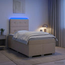 Boxmadras med topmadras Cremefarvet 120 x 190 cm Stof