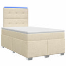 Boxmadras med topmadras Cremefarvet 120 x 190 cm Stof