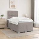 Boxmadras med topmadras Gråbrun 120 x 200 cm Stof