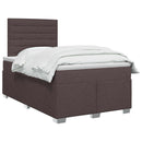 Boxmadras med topmadras Mørk Brun 120 x 200 cm Stof