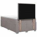 Boxmadras med topmadras Gråbrun 120 x 200 cm Stof