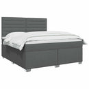 Boxmadras med topmadras Mørkegrå 140 x 190 cm Stof