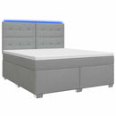 Boxmadras med topmadras Lysegrå 140 x 190 cm Stof
