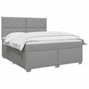 Boxmadras med topmadras Lysegrå 140 x 190 cm Stof