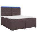 Boxmadras med topmadras Mørk Brun 140 x 190 cm Stof