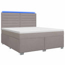 Boxmadras med topmadras Gråbrun 140 x 200 cm Stof