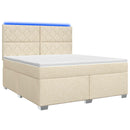 Boxmadras med topmadras Cremefarvet 140 x 200 cm Stof
