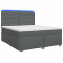 Boxmadras med topmadras Mørkegrå 160 x 200 cm Stof