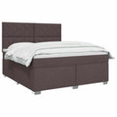 Boxmadras med topmadras Mørk Brun 160 x 200 cm Stof