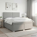 Boxmadras med topmadras Lysegrå 160 x 200 cm Stof