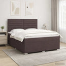 Boxmadras med topmadras Mørk Brun 160 x 200 cm Stof