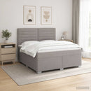 Boxmadras med topmadras Gråbrun 160 x 200 cm Stof