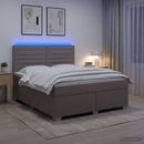 Boxmadras med topmadras Gråbrun 180 x 200 cm Stof