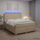 Boxmadras med topmadras Cremefarvet 180 x 200 cm Stof