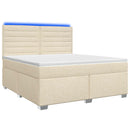 Boxmadras med topmadras Cremefarvet 180 x 200 cm Stof