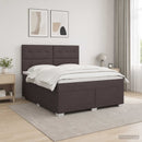 Boxmadras med topmadras Mørk Brun 180 x 200 cm Stof