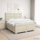 Boxmadras med topmadras Cremefarvet 160 x 200 cm Stof