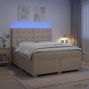 Boxmadras med topmadras Cremefarvet 160 x 200 cm Stof