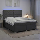 Boxmadras med topmadras Mørkegrå 140 x 190 cm Stof