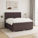 Boxmadras med topmadras Mørk Brun 180 x 200 cm Stof