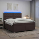Boxmadras med topmadras Mørk Brun 180 x 200 cm Stof