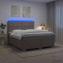 Boxmadras med topmadras Gråbrun 180 x 200 cm Stof