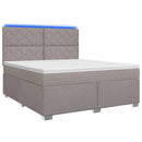 Boxmadras med topmadras Gråbrun 180 x 200 cm Stof