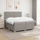 Boxmadras med topmadras Gråbrun 200 x 200 cm Stof