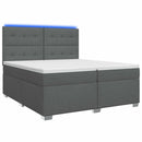 Boxmadras med topmadras Mørkegrå 200 x 200 cm Stof