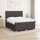 Boxmadras med topmadras Mørk Brun 200 x 200 cm Stof