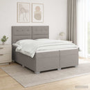Boxmadras med topmadras Gråbrun 200 x 200 cm Stof