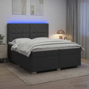 Boxmadras med topmadras Mørkegrå 200 x 200 cm Stof