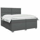 Boxmadras med topmadras Mørkegrå 200 x 200 cm Stof