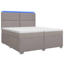 Boxmadras med topmadras Gråbrun 200 x 200 cm Stof