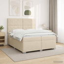 Boxmadras med topmadras Cremefarvet 200 x 200 cm Stof