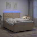 Boxmadras med topmadras Cremefarvet 200 x 200 cm Stof